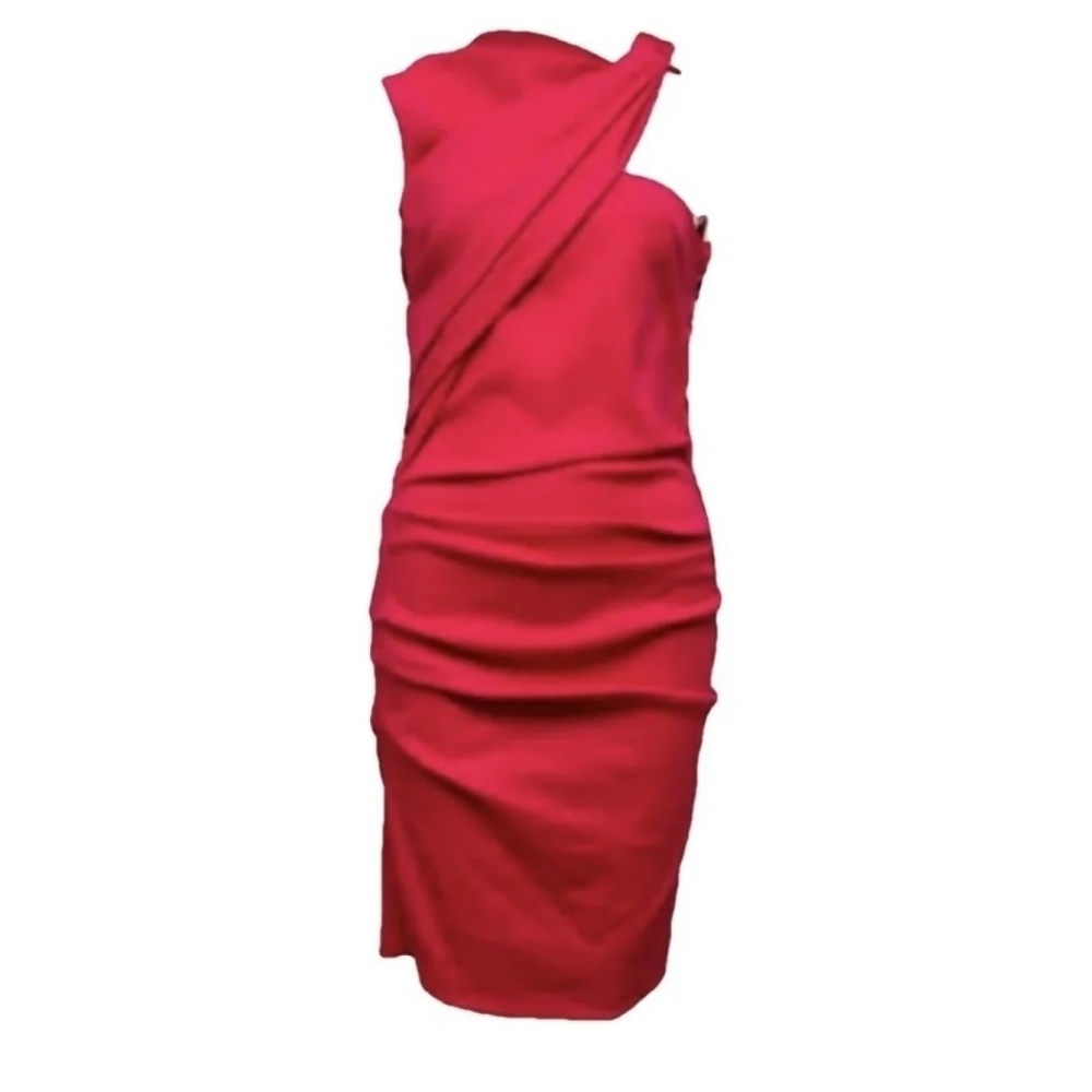 New LANVIN FUCHSIA LINEN DRESS FR 38